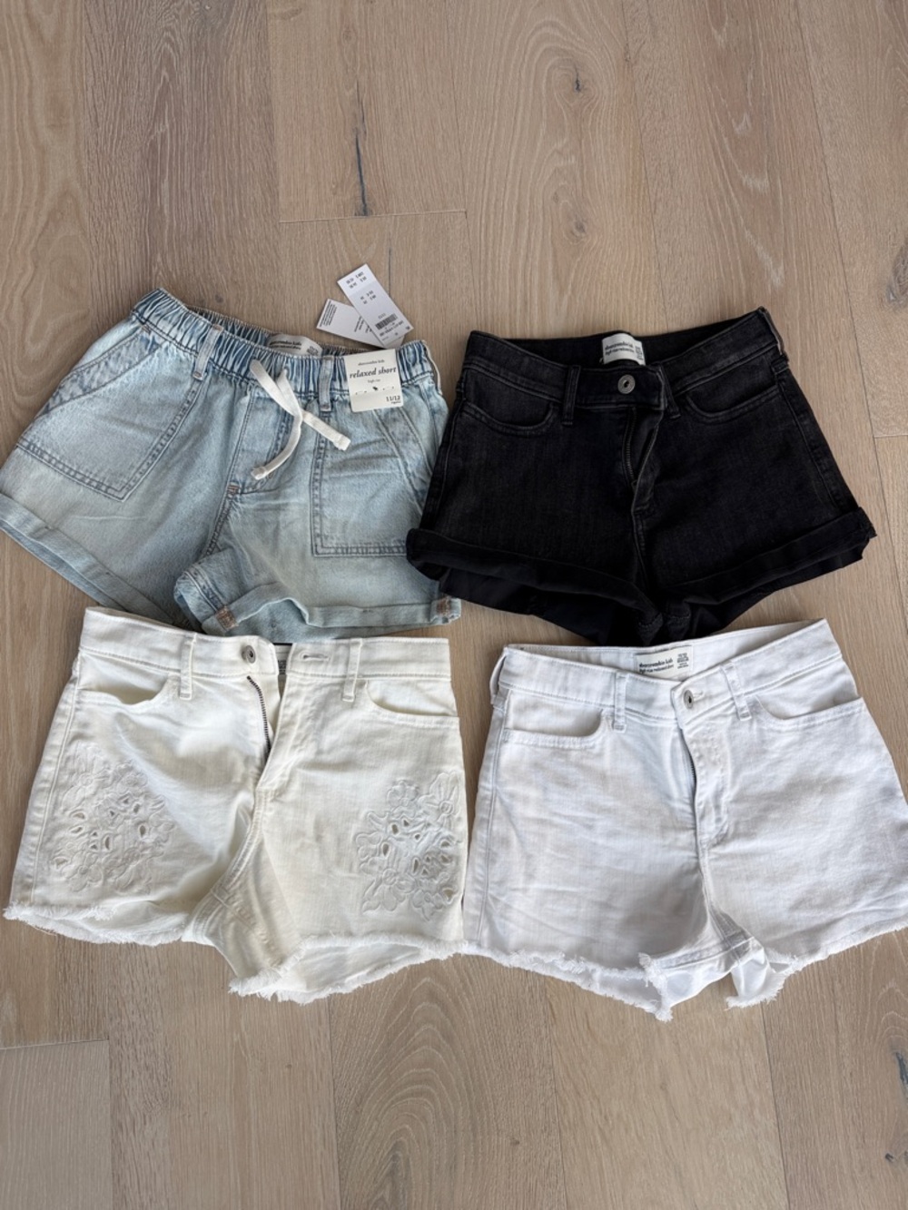 Abercrombie kids high rise Jean shorts